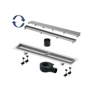 Дренажный канал TECE TECElinus 15103069 60 см с основой для плитки tile и панелью steel с мембраной хром матовый